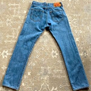 Levis 501 Jeans Mens 33x34 Blue Denim Pants Medium Straight Cotton